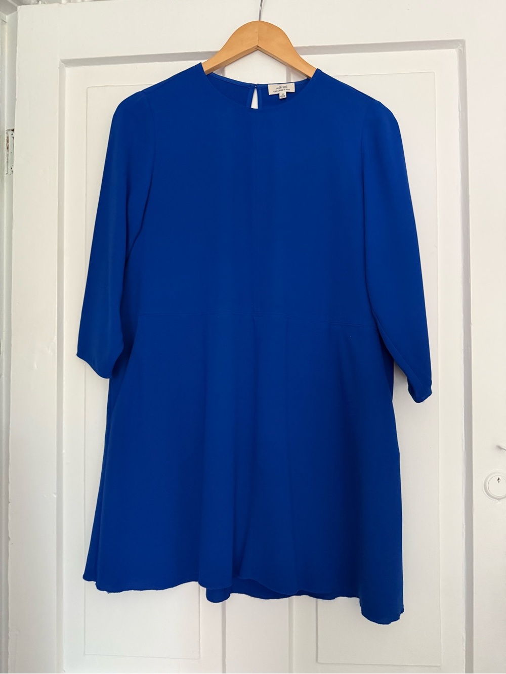 Wilfred Cobalt Blue Tunic dress with Three-Quarter Sleeves